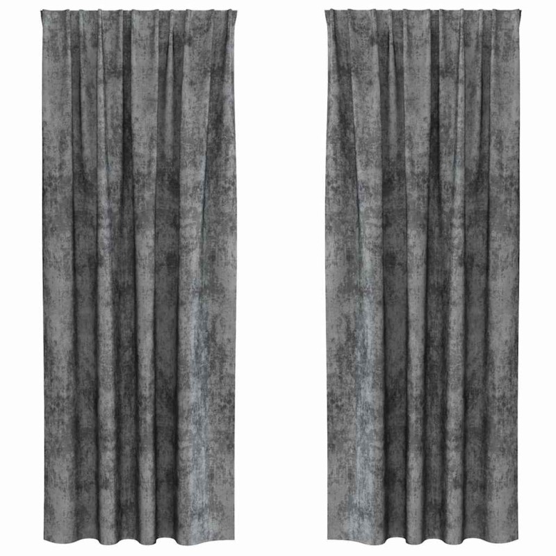 vidaXL Βελούδινες Κουρτίνες 2 τμχ. Γκρι 260 x 140 εκ. Βελούδο