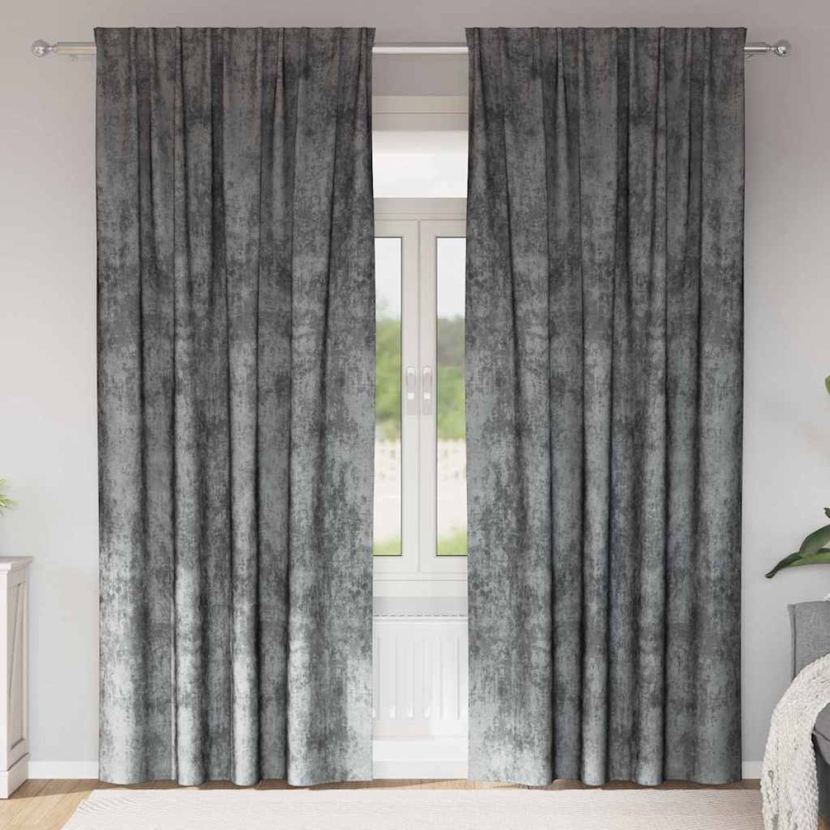 vidaXL Βελούδινες Κουρτίνες 2 τμχ. Γκρι 260 x 140 εκ. Βελούδο