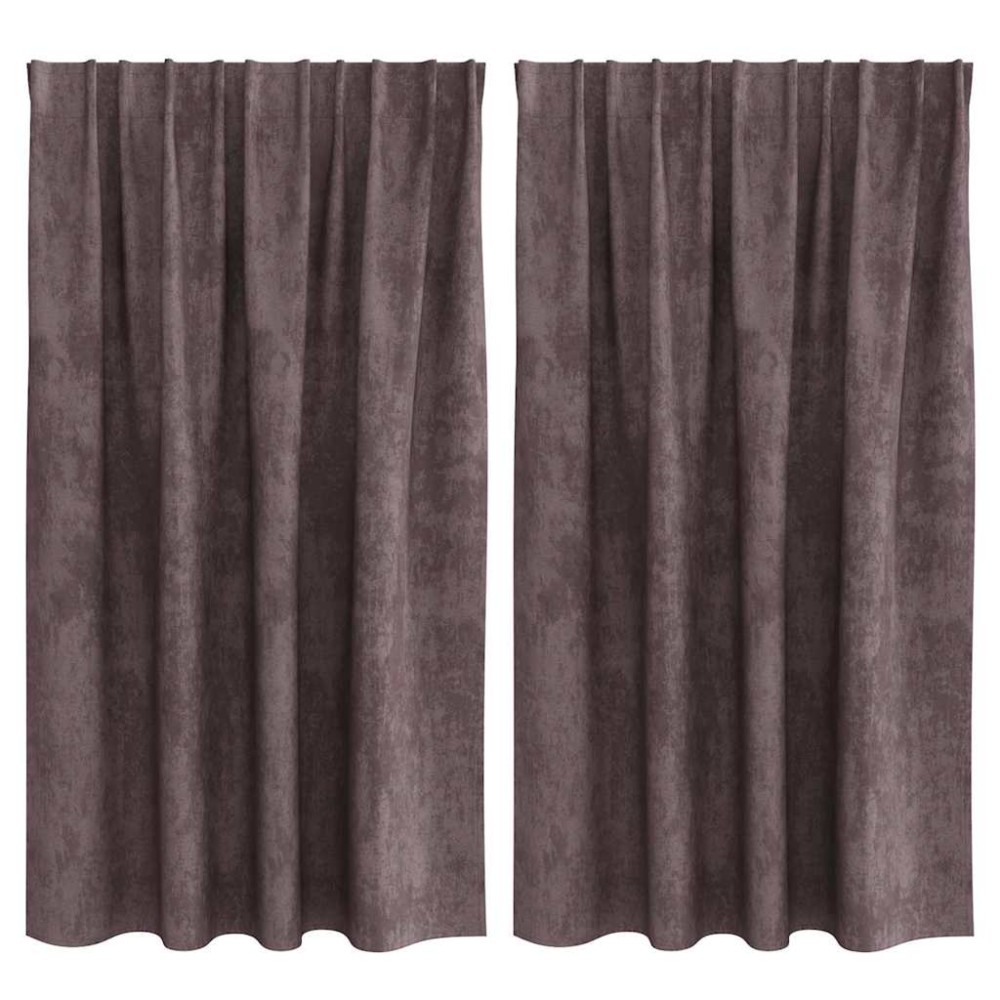 vidaXL Βελούδινες Κουρτίνες 2 τμχ. Καφέ 140 x 140 cm Βελούδο
