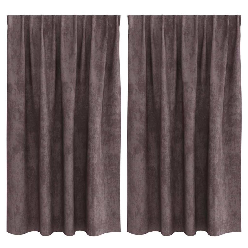 vidaXL Βελούδινες Κουρτίνες 2 τμχ. Καφέ 140 x 140 cm Βελούδο