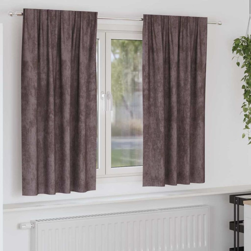 vidaXL Βελούδινες Κουρτίνες 2 τμχ. Καφέ 175 x 140 εκ. Βελούδο