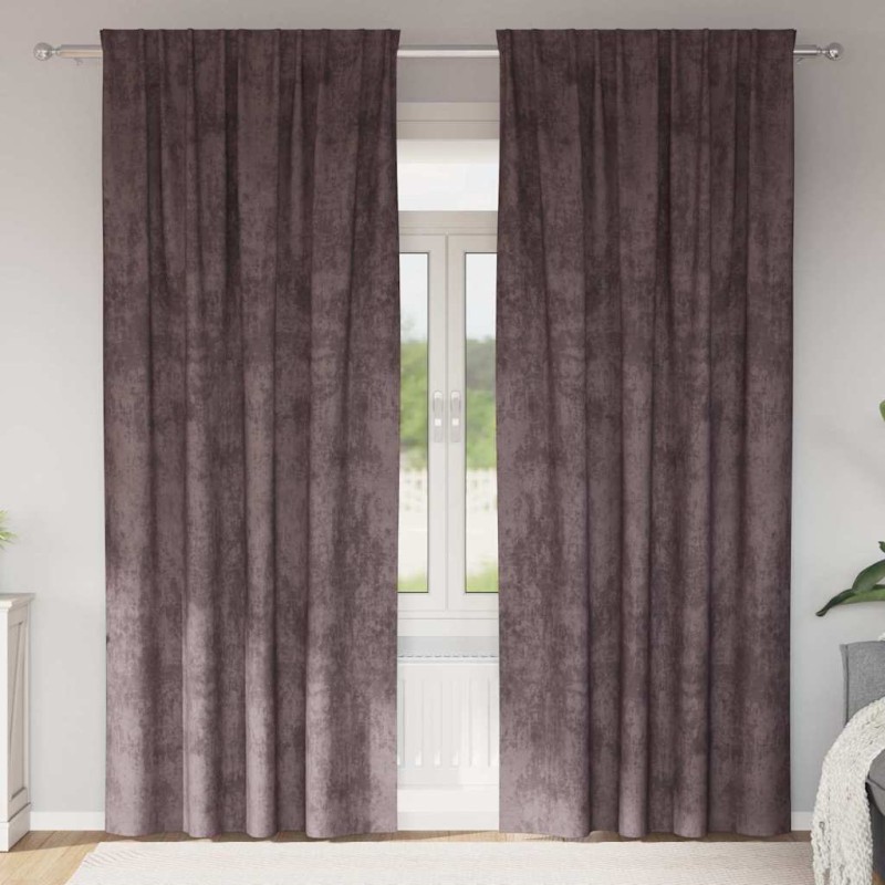 vidaXL Βελούδινες Κουρτίνες 2 τμχ. Καφέ 225 x 140 εκ. Βελούδο