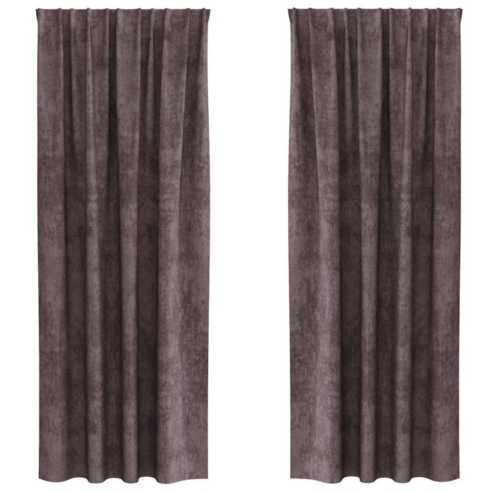 vidaXL Βελούδινες Κουρτίνες 2 τμχ. Καφέ 245 x 140 εκ. Βελούδο