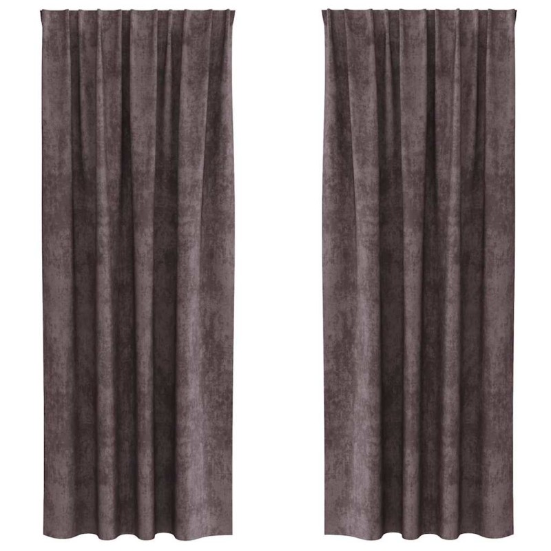 vidaXL Βελούδινες Κουρτίνες 2 τμχ. Καφέ 245 x 140 εκ. Βελούδο
