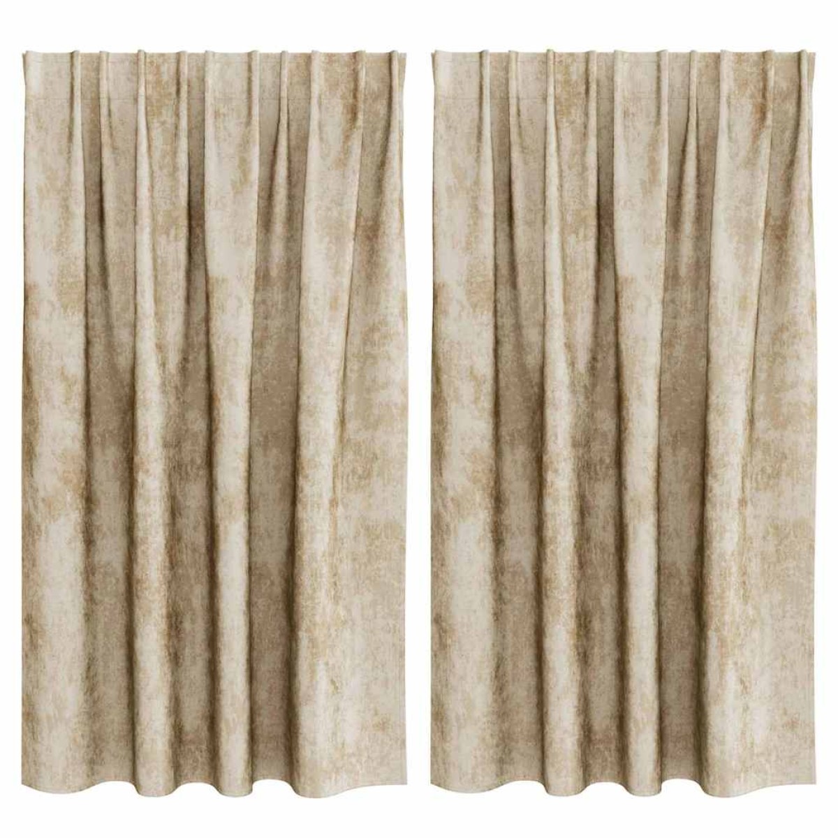 vidaXL Βελούδινες Κουρτίνες 2 τμχ. Κρεμ 140 x 140 cm Βελούδο