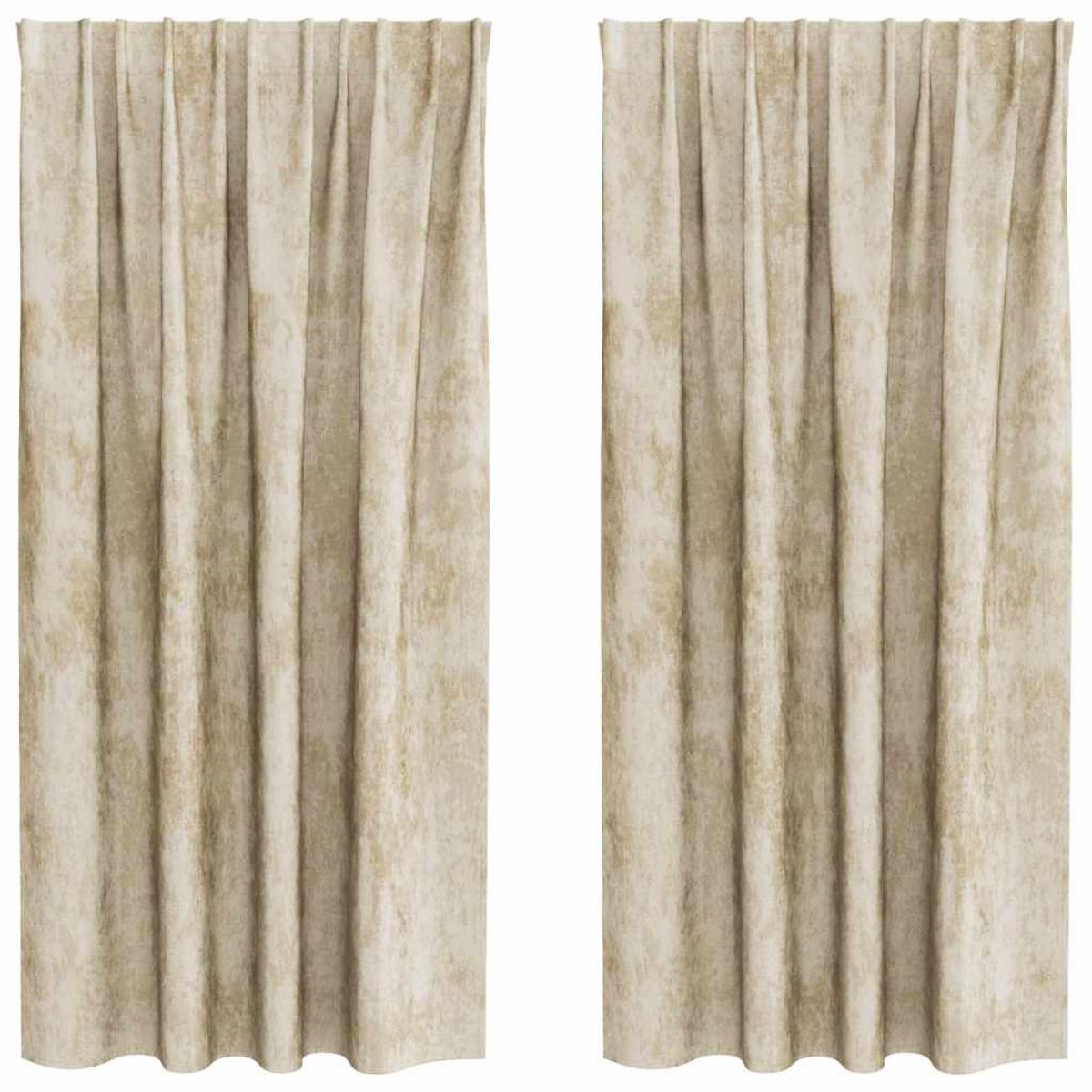 vidaXL Βελούδινες Κουρτίνες 2 τμχ. Κρεμ 175 x 140 εκ. Βελούδο
