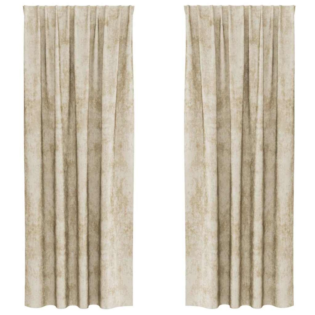 vidaXL Βελούδινες Κουρτίνες 2 τμχ. Κρεμ 245 x 140 εκ. Βελούδο