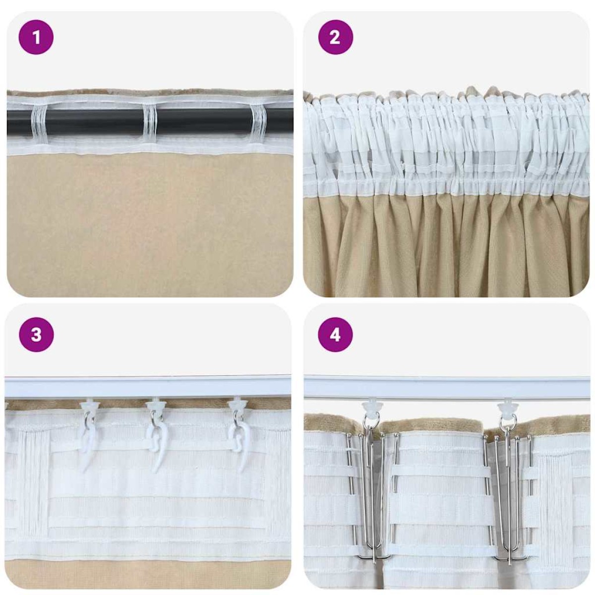 vidaXL Βελούδινες Κουρτίνες 2 τμχ. Κρεμ 260 x 140 εκ. Βελούδο
