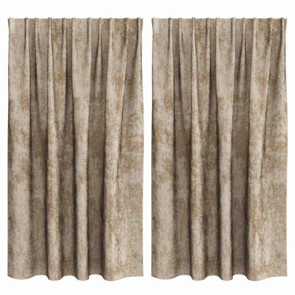 vidaXL Βελούδινες Κουρτίνες 2 τμχ. Μπρονζέ 140 x 140 cm Βελούδο