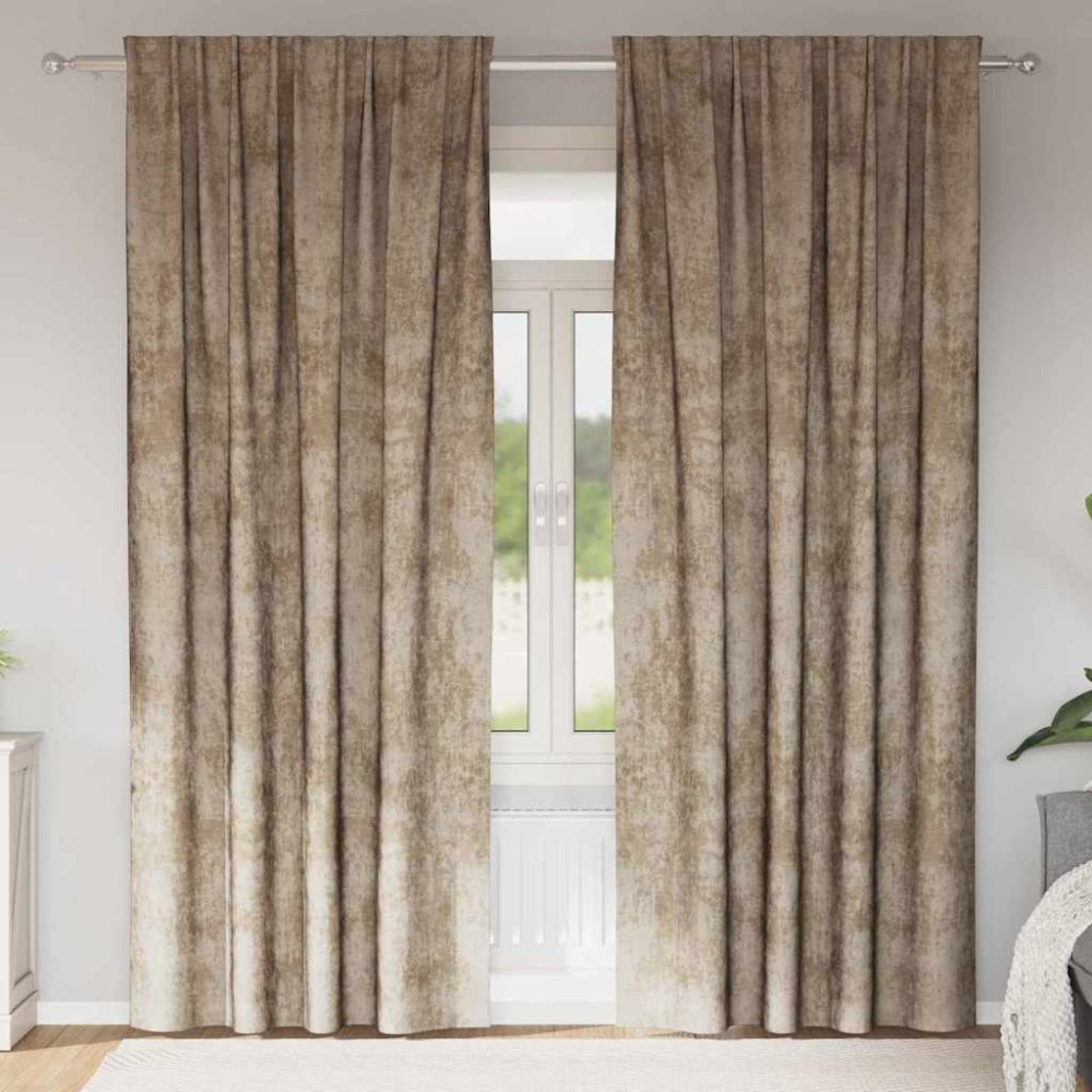 vidaXL Βελούδινες Κουρτίνες 2 τμχ. Μπρονζέ 225 x 140 εκ. Βελούδο
