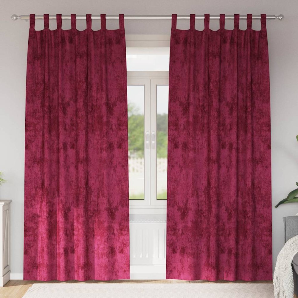 vidaXL Βελούδινες Κουρτίνες 2 τμχ. Μπορντό 245 x 140 εκ. Βελούδο