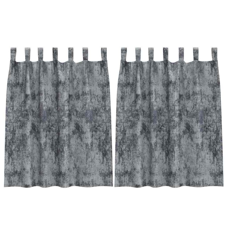 vidaXL Βελούδινες Κουρτίνες 2 τμχ. Ασημί Γκρι 140 x 140 cm Βελούδο
