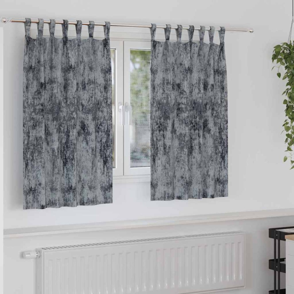 vidaXL Βελούδινες Κουρτίνες 2 τμχ. Ασημί Γκρι 140 x 140 cm Βελούδο