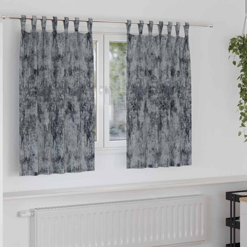 vidaXL Βελούδινες Κουρτίνες 2 τμχ. Ασημί Γκρι 140 x 140 cm Βελούδο