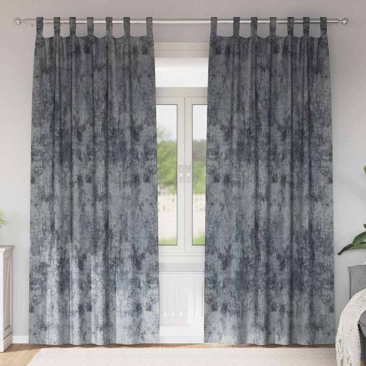 vidaXL Βελούδινες Κουρτίνες 2 τμχ. Ασημί Γκρι 245 x 140 εκ. Βελούδο