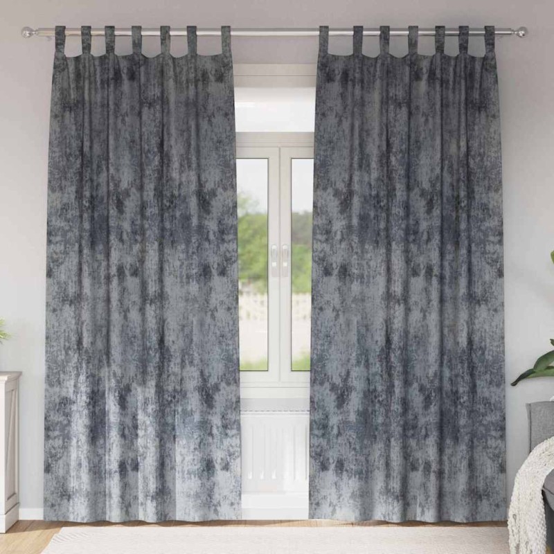 vidaXL Βελούδινες Κουρτίνες 2 τμχ. Ασημί Γκρι 245 x 140 εκ. Βελούδο