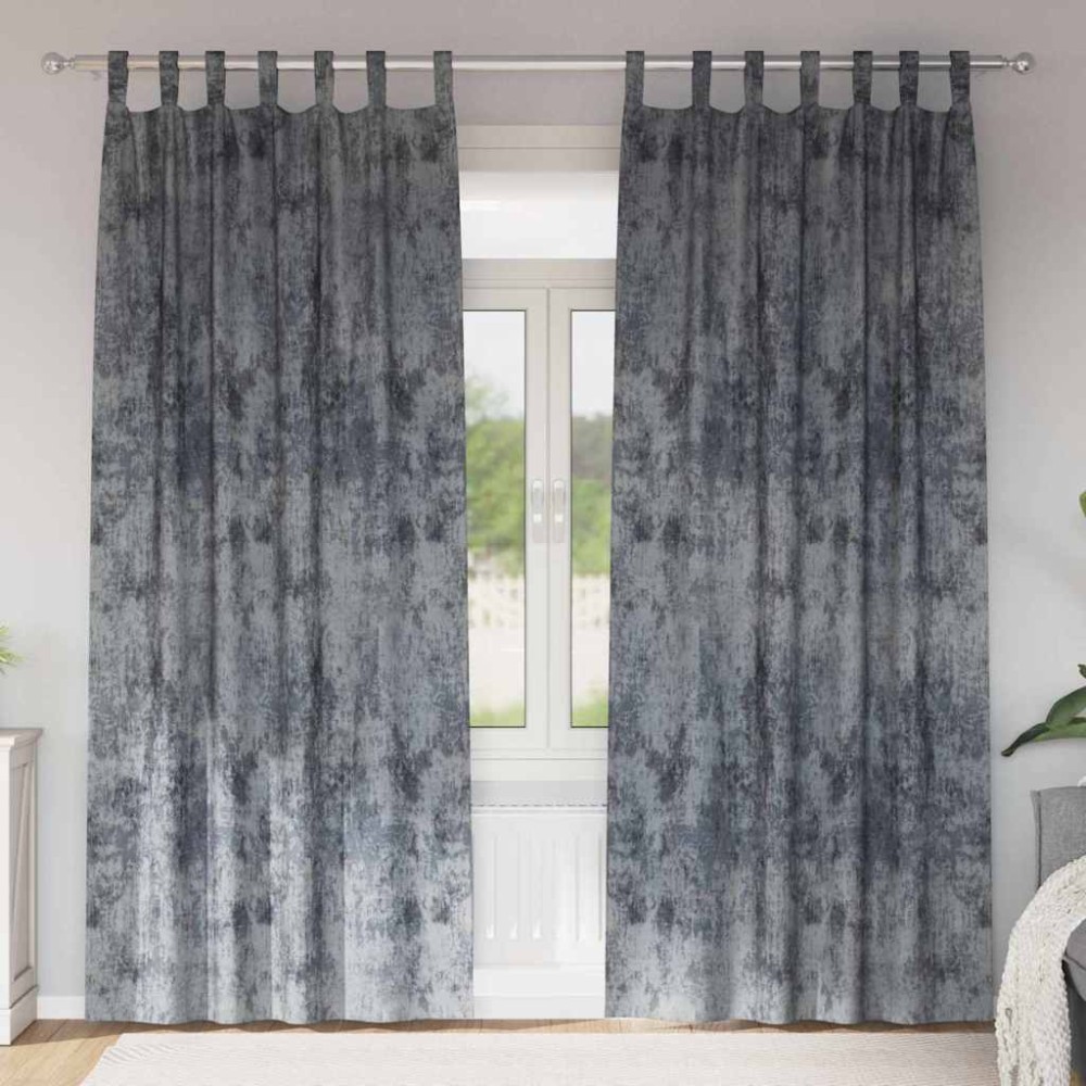 vidaXL Βελούδινες Κουρτίνες 2 τμχ. Ασημί Γκρι 260 x 140 εκ. Βελούδο