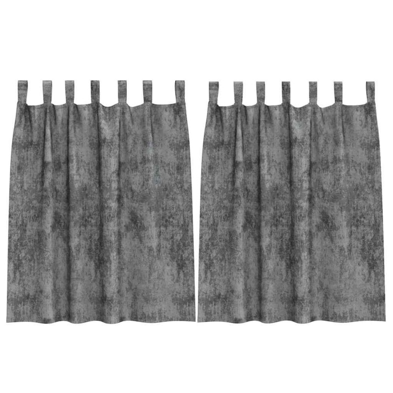vidaXL Βελούδινες Κουρτίνες 2 τμχ. Γκρι 140 x 140 cm Βελούδο