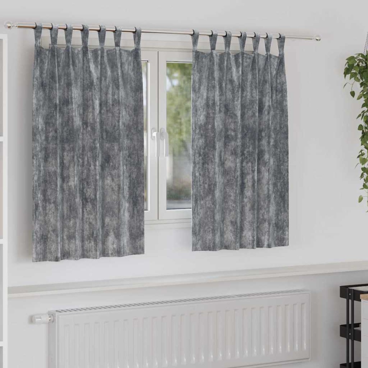 vidaXL Βελούδινες Κουρτίνες 2 τμχ. Γκρι 140 x 140 cm Βελούδο