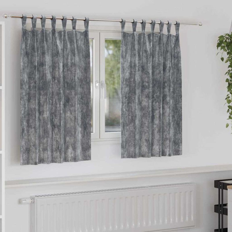 vidaXL Βελούδινες Κουρτίνες 2 τμχ. Γκρι 140 x 140 cm Βελούδο