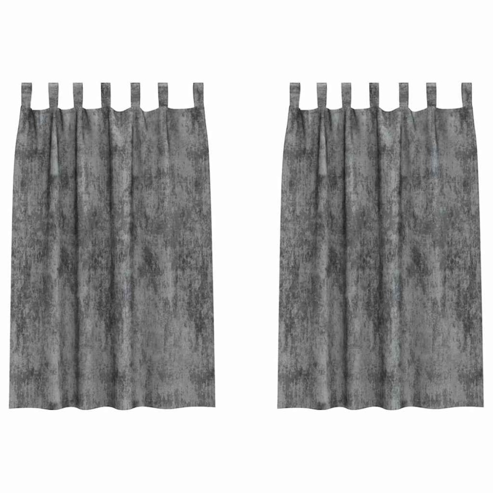 vidaXL Βελούδινες Κουρτίνες 2 τμχ. Γκρι 175 x 140 εκ. Βελούδο