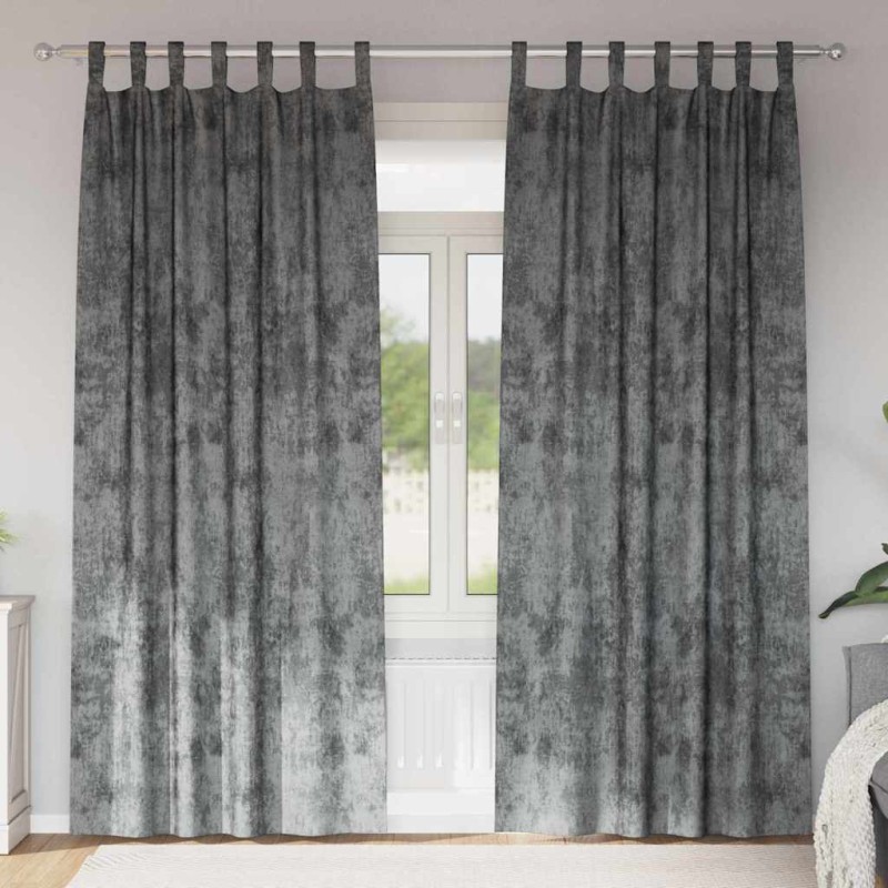 vidaXL Βελούδινες Κουρτίνες 2 τμχ. Γκρι 245 x 140 εκ. Βελούδο