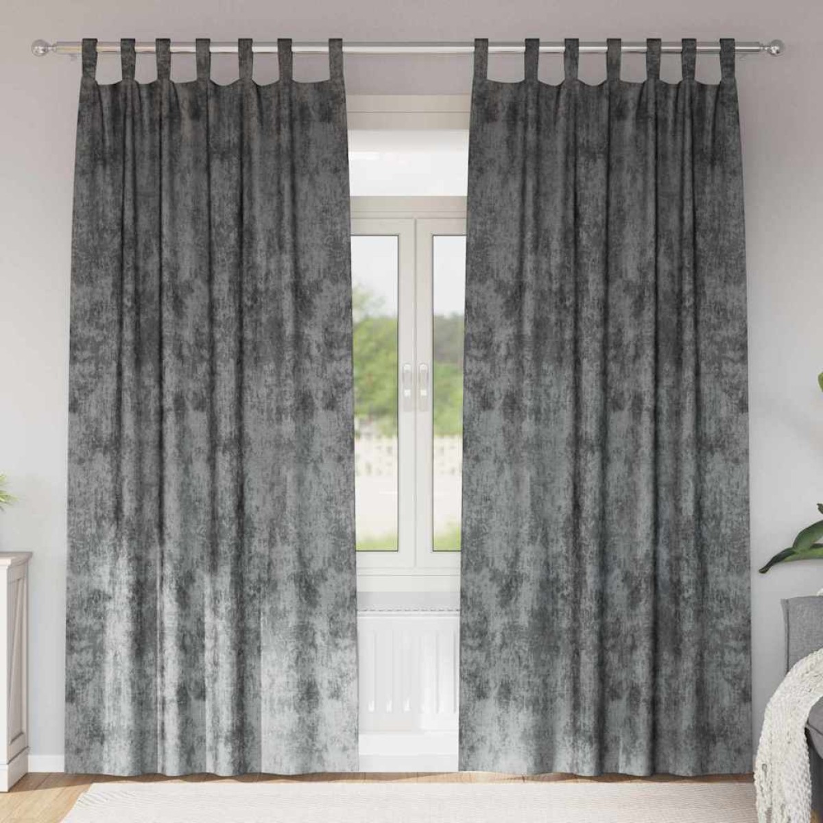 vidaXL Βελούδινες Κουρτίνες 2 τμχ. Γκρι 260 x 140 εκ. Βελούδο