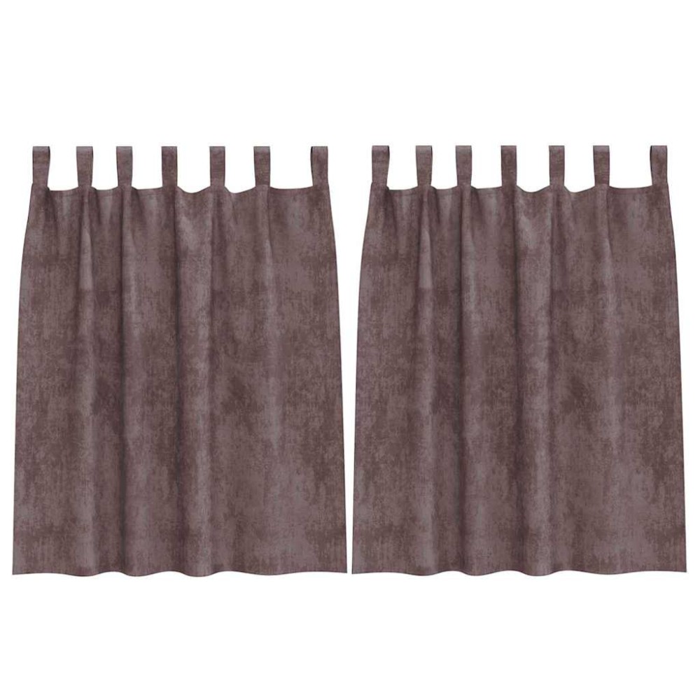 vidaXL Βελούδινες Κουρτίνες 2 τμχ. Καφέ 140 x 140 cm Βελούδο