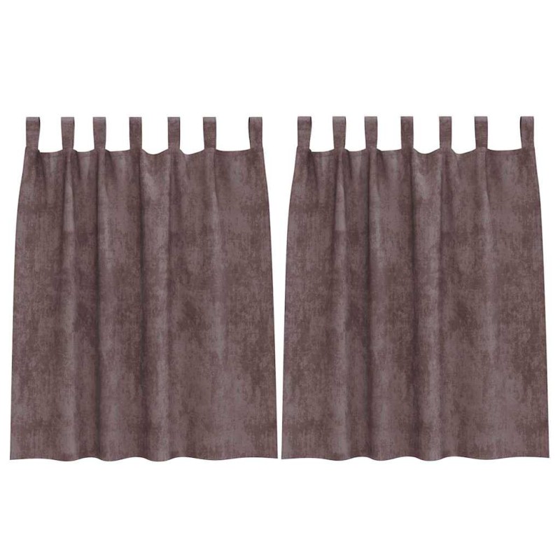 vidaXL Βελούδινες Κουρτίνες 2 τμχ. Καφέ 140 x 140 cm Βελούδο