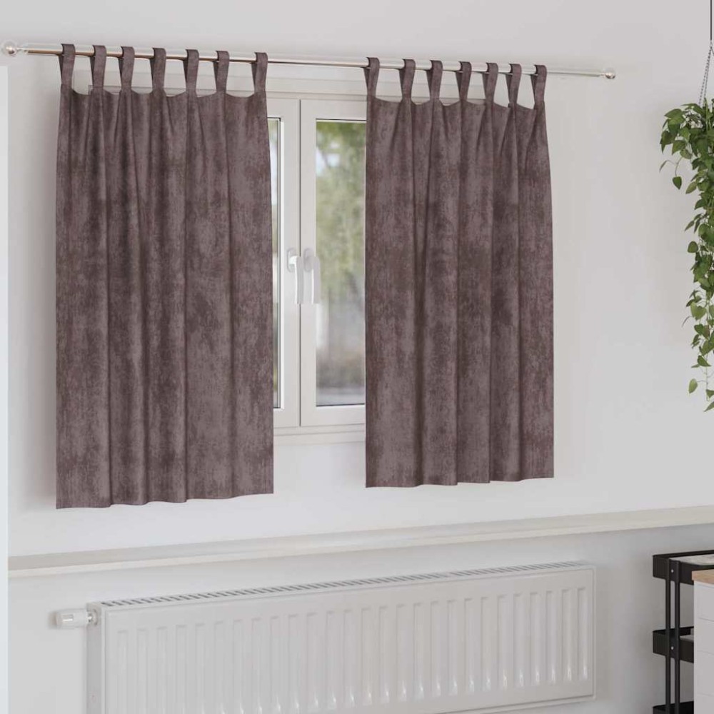 vidaXL Βελούδινες Κουρτίνες 2 τμχ. Καφέ 140 x 140 cm Βελούδο