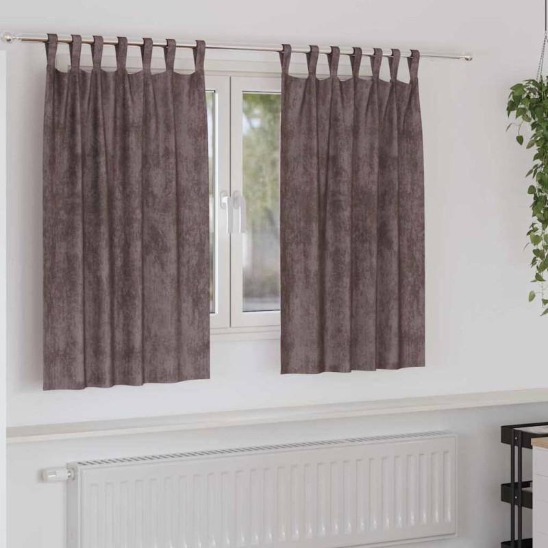 vidaXL Βελούδινες Κουρτίνες 2 τμχ. Καφέ 140 x 140 cm Βελούδο