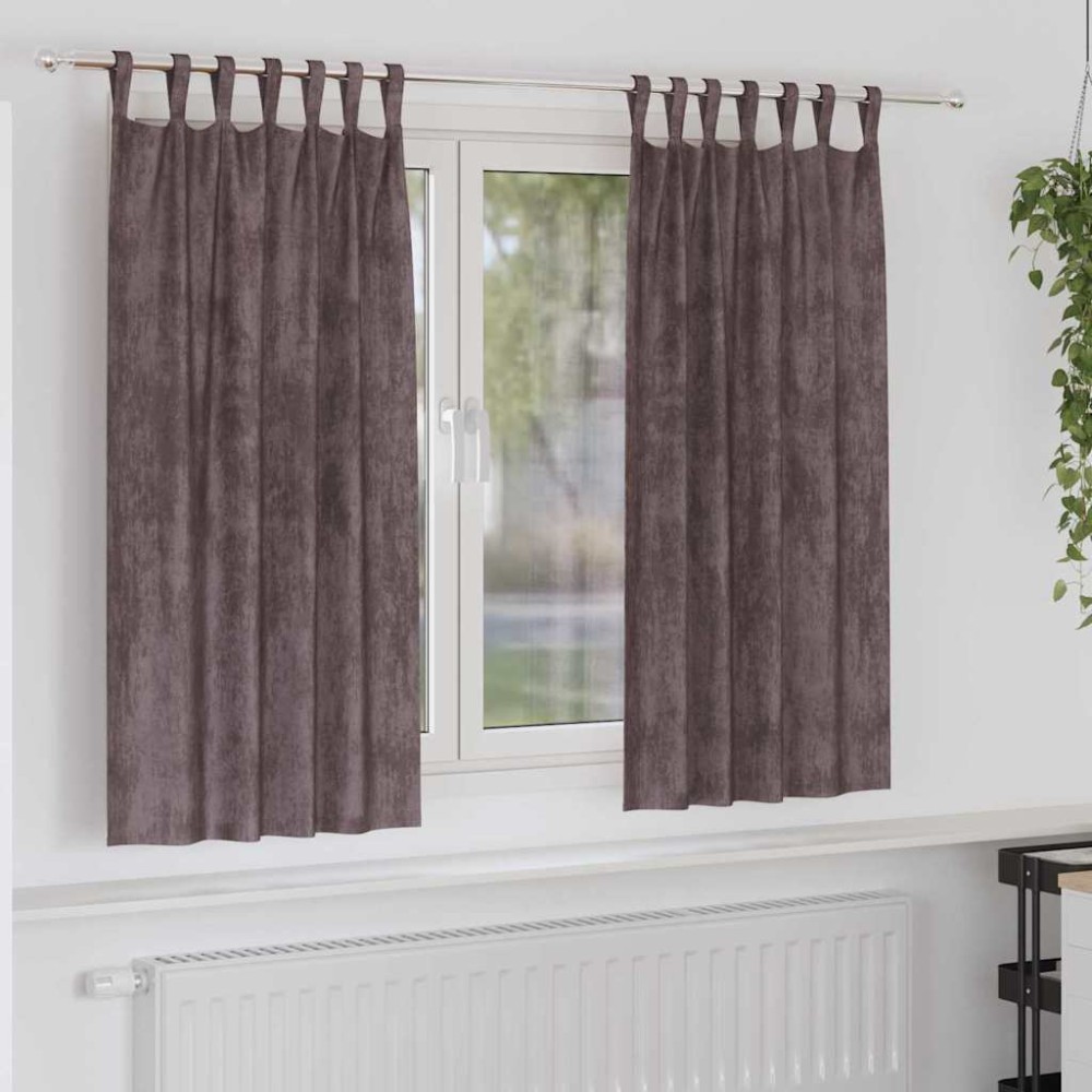 vidaXL Βελούδινες Κουρτίνες 2 τμχ. Καφέ 175 x 140 εκ. Βελούδο