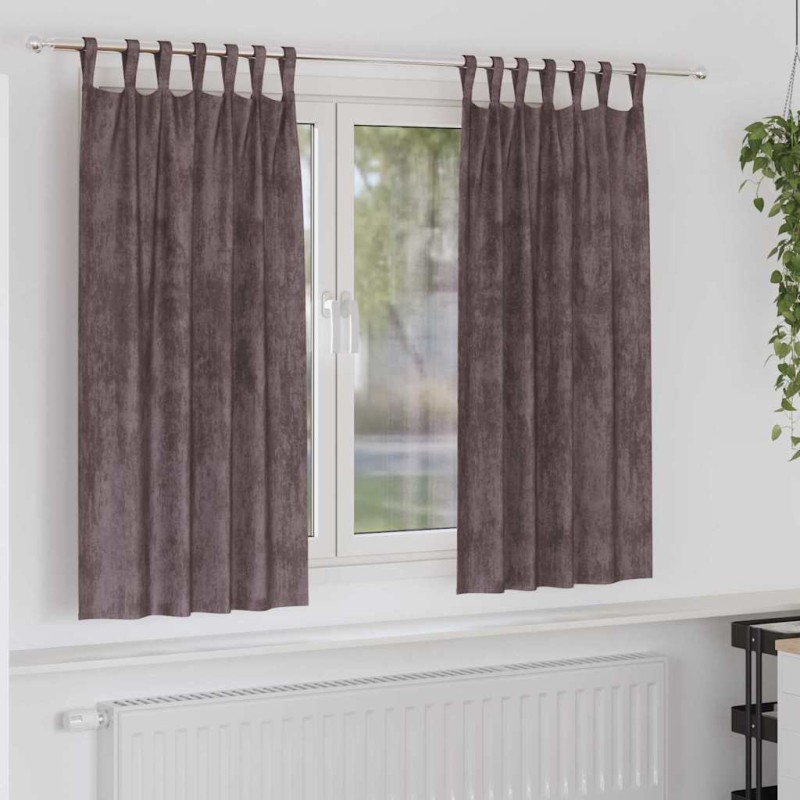 vidaXL Βελούδινες Κουρτίνες 2 τμχ. Καφέ 175 x 140 εκ. Βελούδο