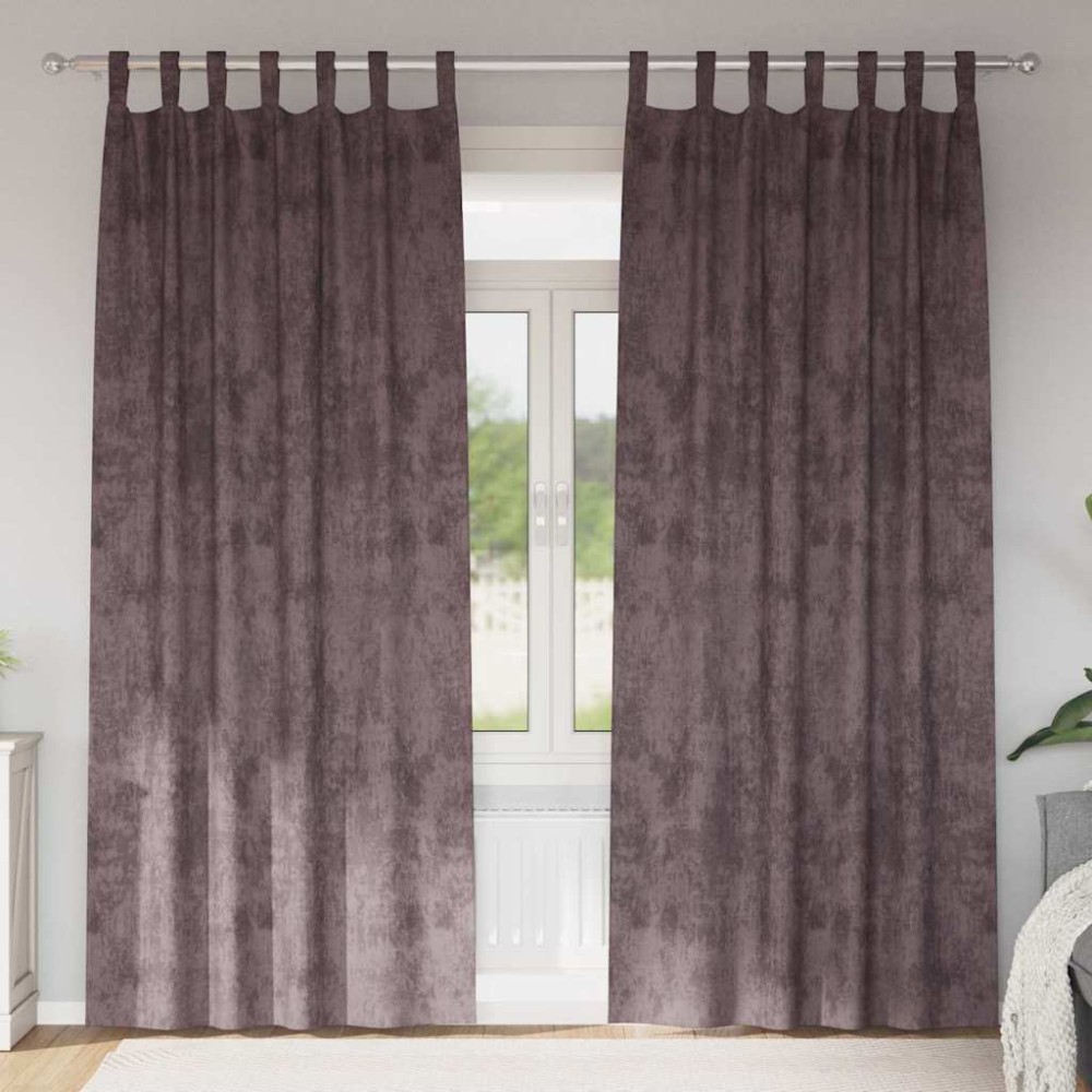 vidaXL Βελούδινες Κουρτίνες 2 τμχ. Καφέ 260 x 140 εκ. Βελούδο