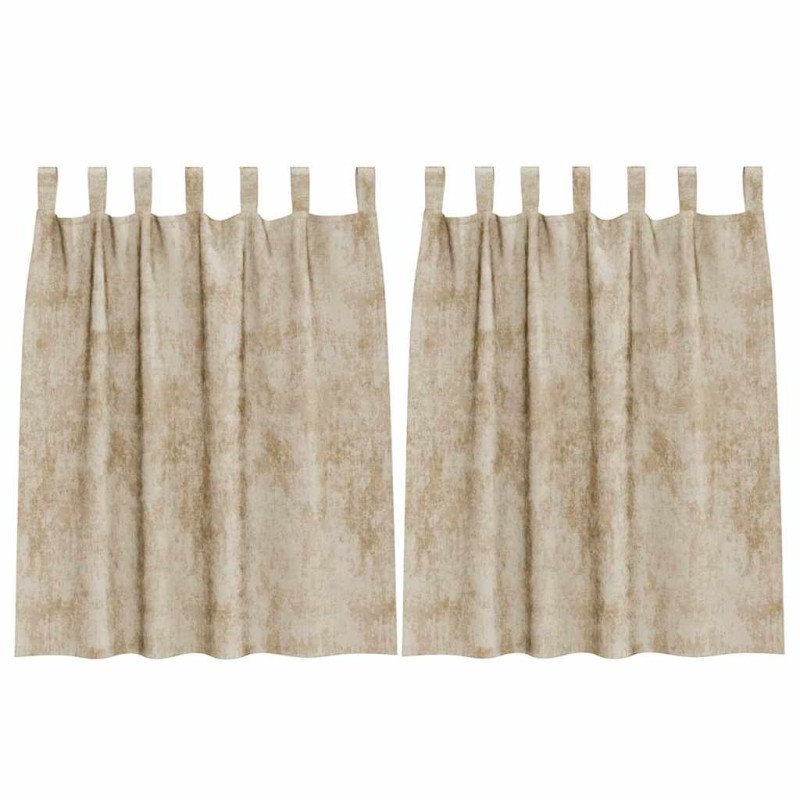 vidaXL Βελούδινες Κουρτίνες 2 τμχ. Κρεμ 140 x 140 cm Βελούδο