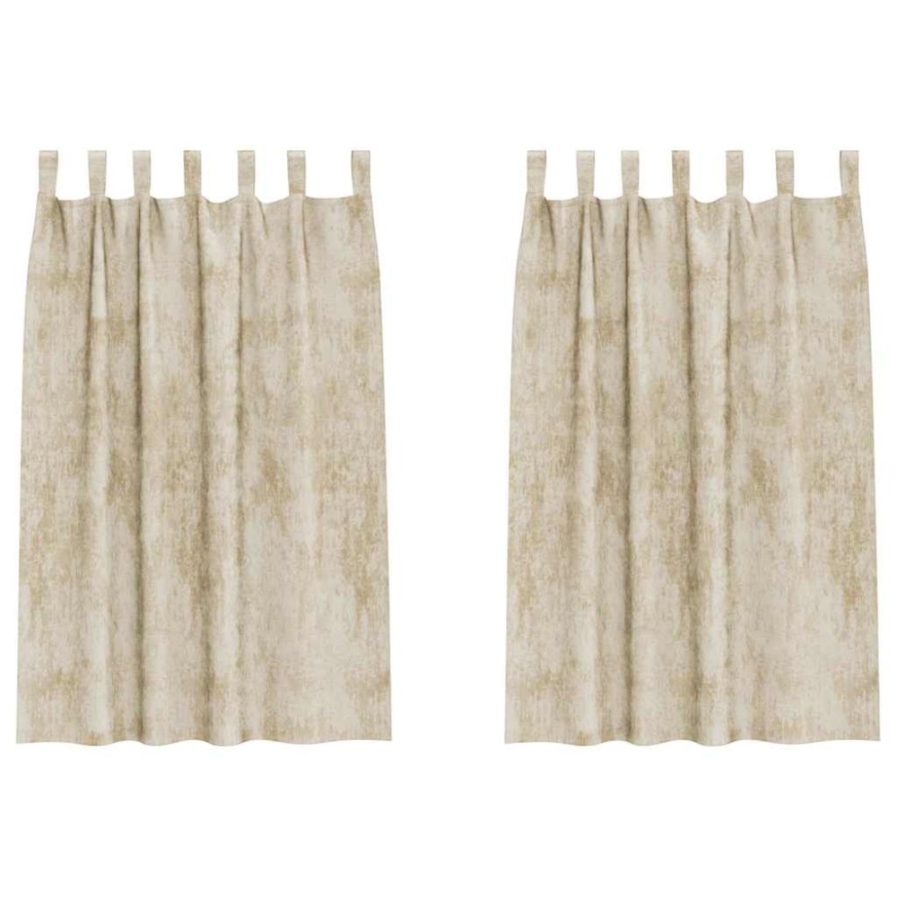 vidaXL Βελούδινες Κουρτίνες 2 τμχ. Κρεμ 175 x 140 εκ. Βελούδο