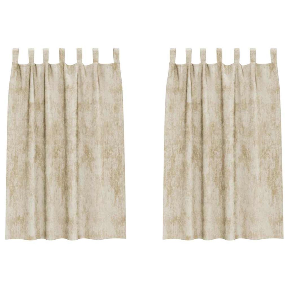 vidaXL Βελούδινες Κουρτίνες 2 τμχ. Κρεμ 175 x 140 εκ. Βελούδο