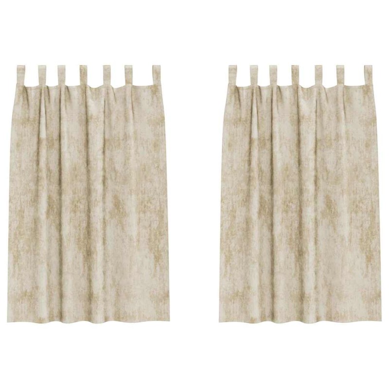 vidaXL Βελούδινες Κουρτίνες 2 τμχ. Κρεμ 175 x 140 εκ. Βελούδο