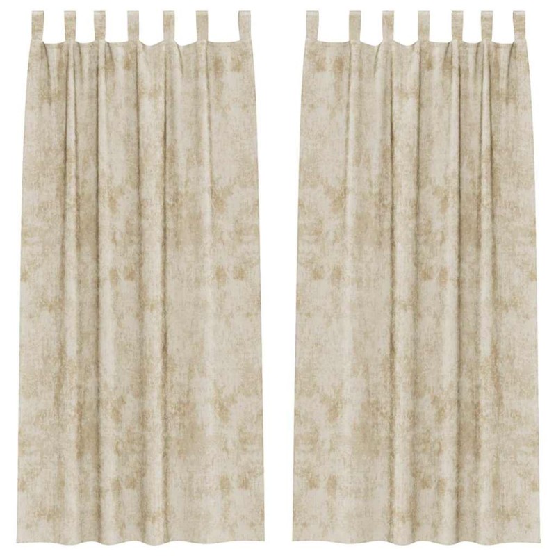 vidaXL Βελούδινες Κουρτίνες 2 τμχ. Κρεμ 245 x 140 εκ. Βελούδο