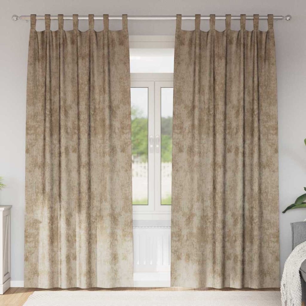 vidaXL Βελούδινες Κουρτίνες 2 τμχ. Μπρονζέ 225 x 140 εκ. Βελούδο