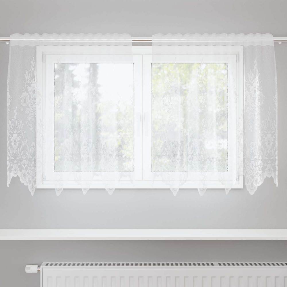 vidaXL Κουρτίνα Δαντέλας Λευκό 120 x 150 cm Πολυεστέρας