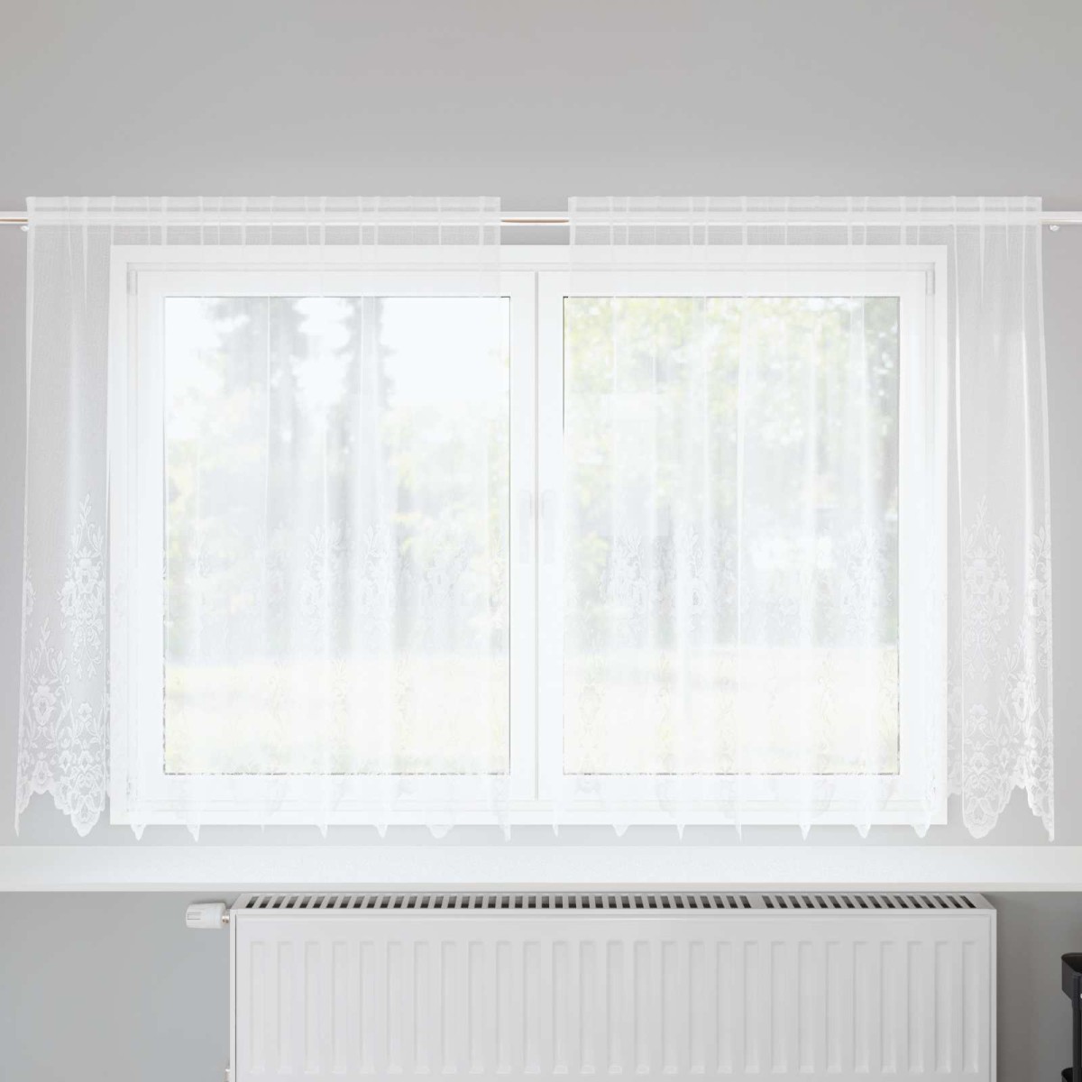 vidaXL Κουρτίνα Δαντέλας Λευκό 140 x 200 cm Πολυεστέρας