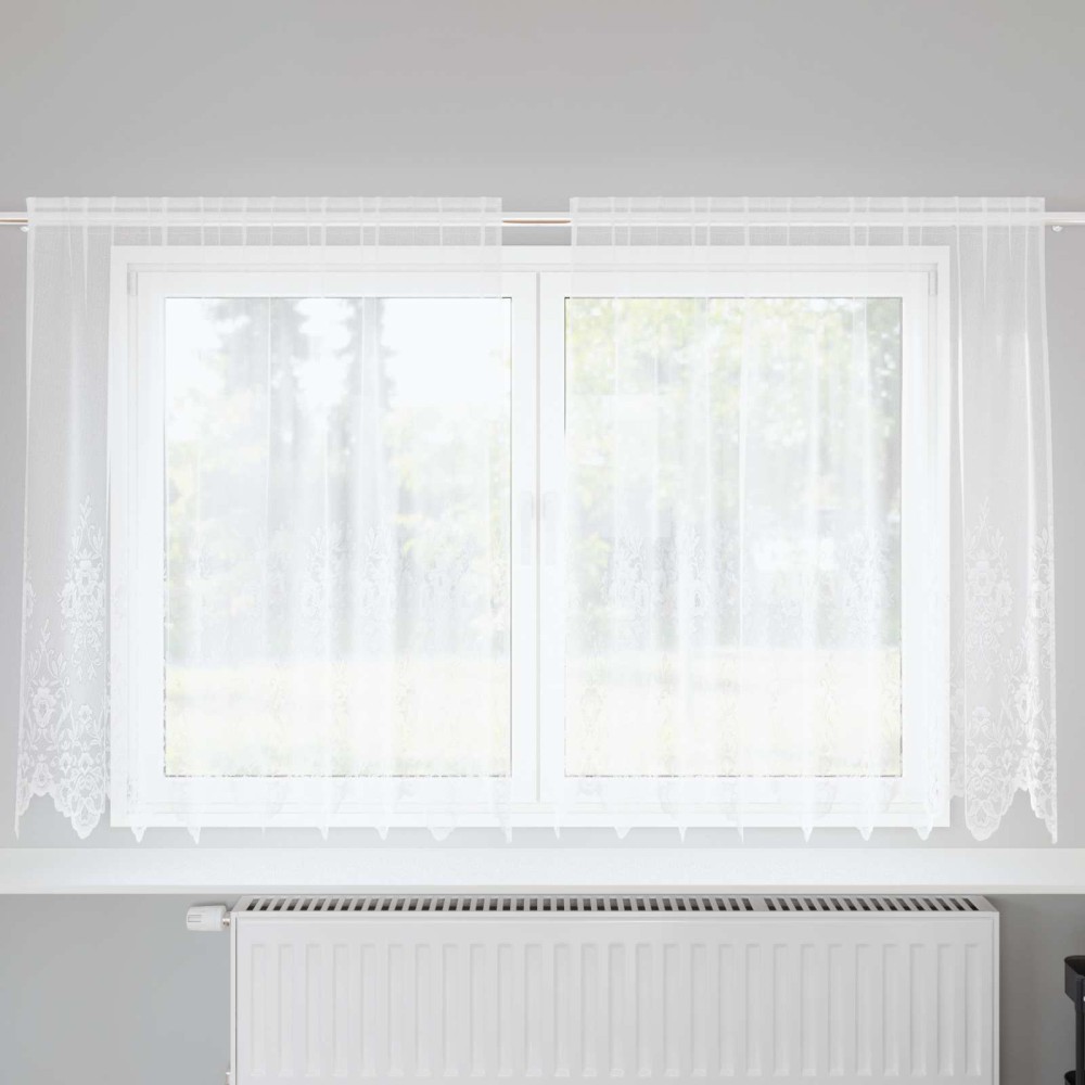 vidaXL Κουρτίνα Δαντέλας Λευκό 160 x 200 cm Πολυεστέρας