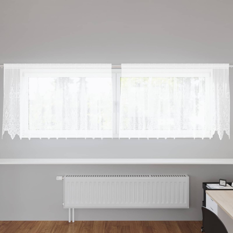 vidaXL Κουρτίνα Δαντέλας Λευκό 100 x 300 cm Πολυεστέρας