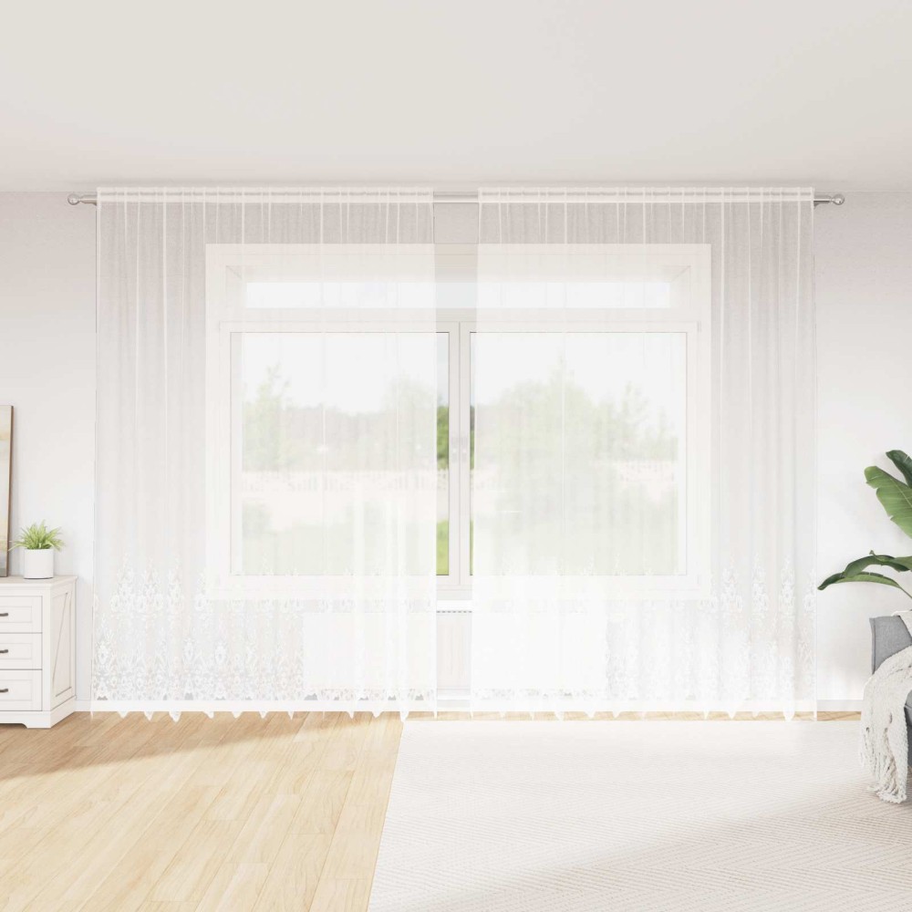 vidaXL Κουρτίνα Δαντέλας Λευκό 280 x 300 εκ Πολυεστέρας