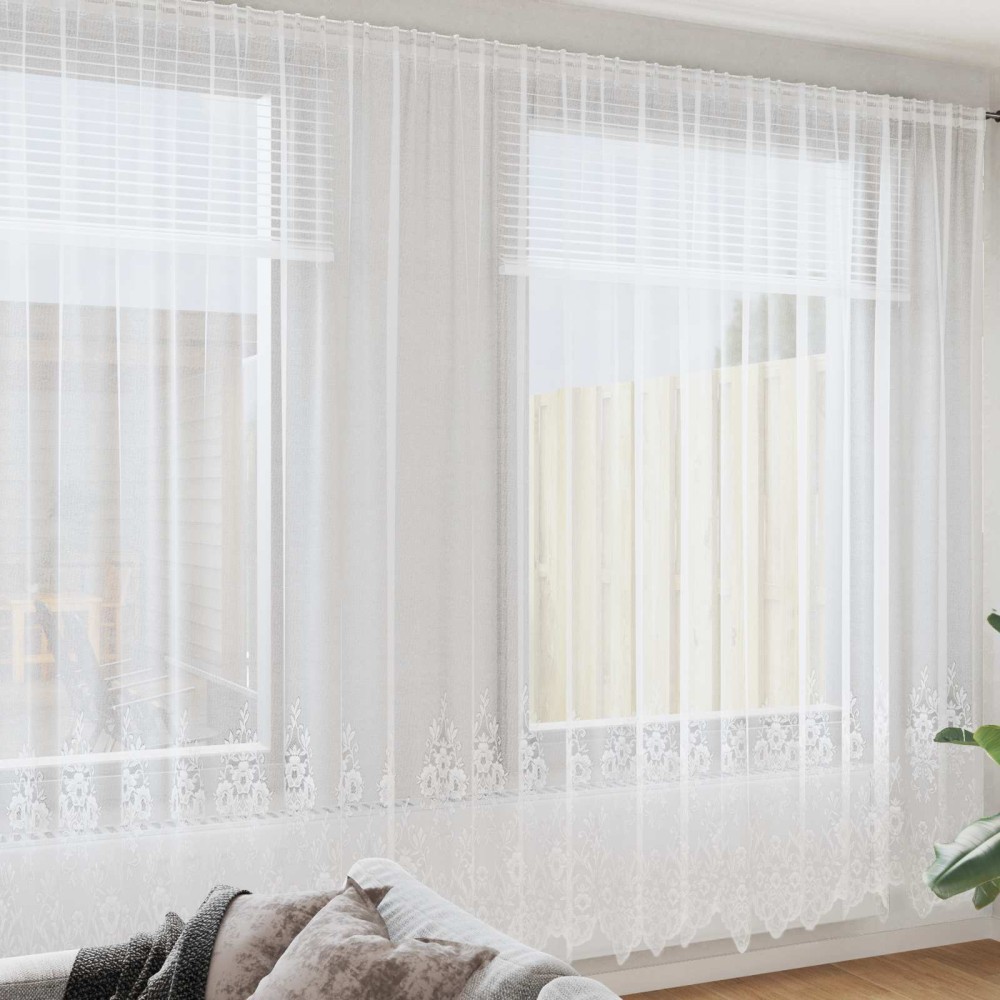 vidaXL Κουρτίνα Δαντέλας Λευκό 260x750εκ Πολυεστέρας