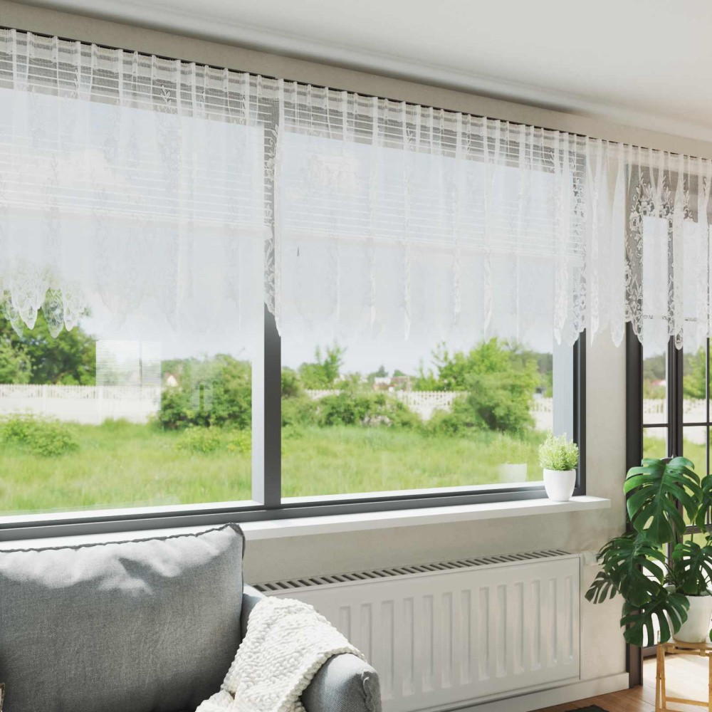 vidaXL Κουρτίνα Δαντέλας Λευκό 100 x 1200 cm Πολυεστέρας