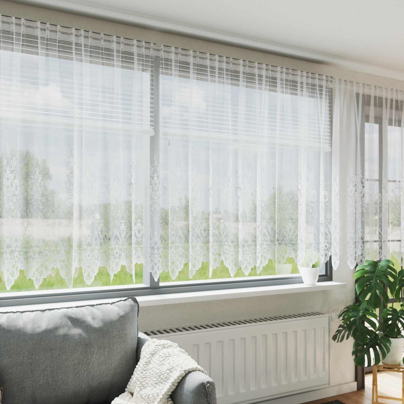 vidaXL Κουρτίνα Δαντέλας Λευκό 140 x 1200 cm Πολυεστέρας