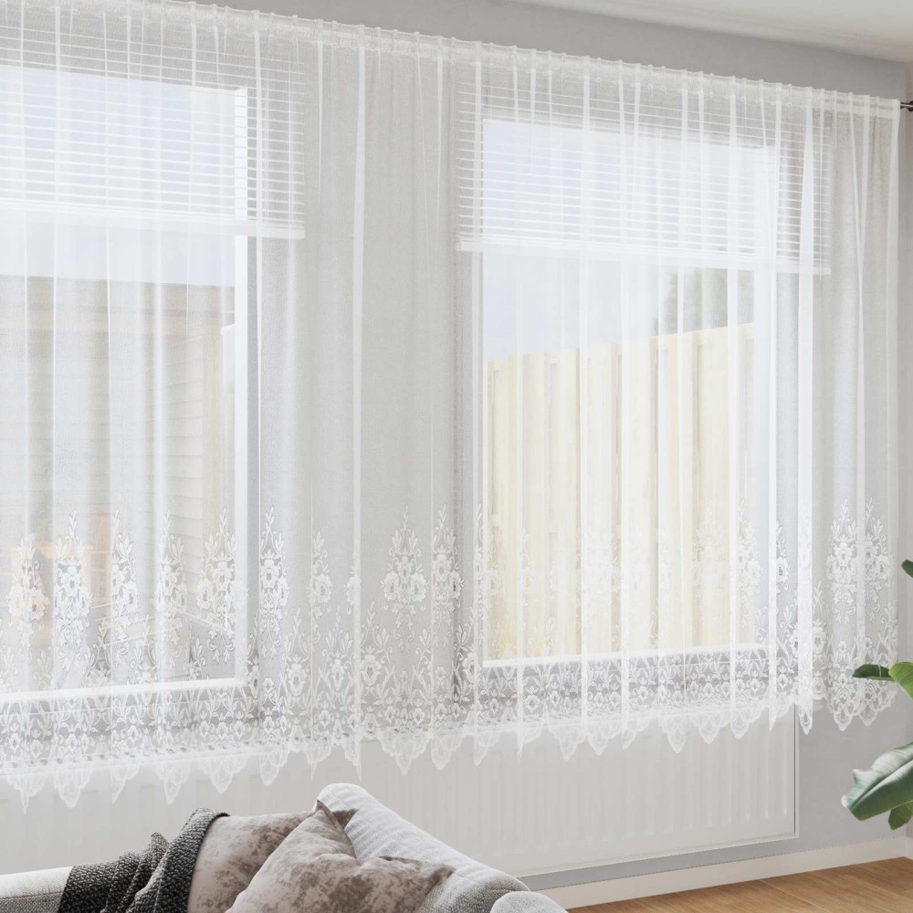vidaXL Κουρτίνα Δαντέλας Λευκό 245 x 1200 εκ Πολυεστέρας