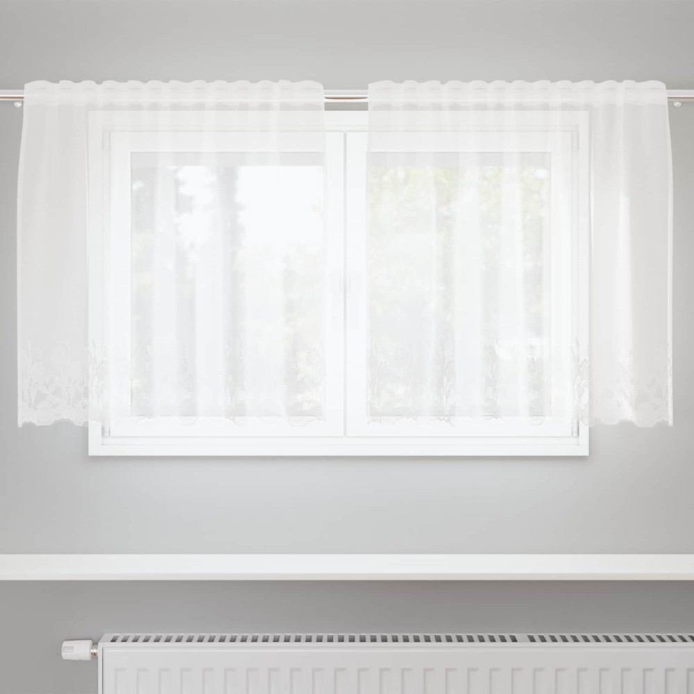 vidaXL Κουρτίνα Δαντέλας Λευκό 100 x 150 cm Πολυεστέρας